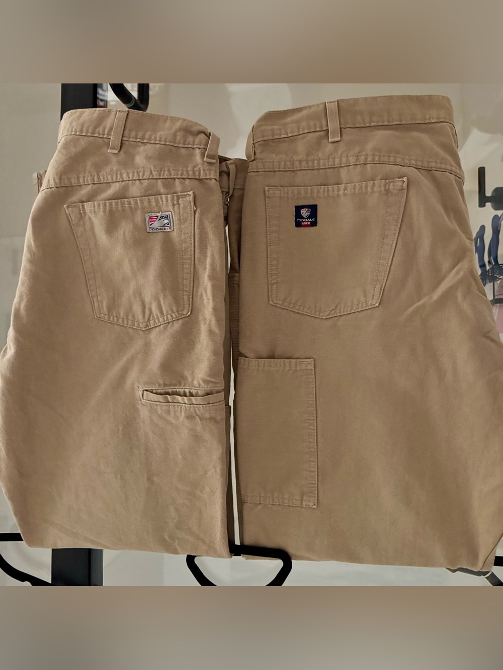 Men's Tyndale Flame Res. Tan Cargo Work Pants - Classic Straight Fit 38 x 32